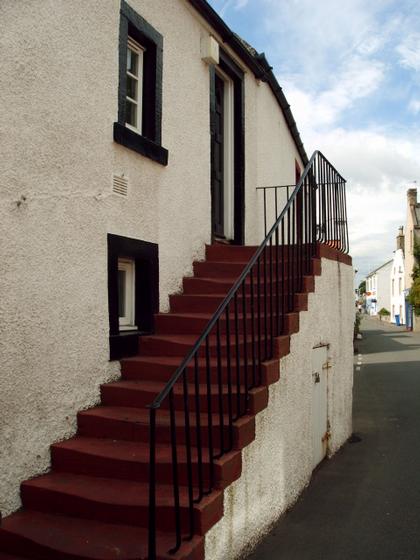 Stairway to cottage doorway Limekilns